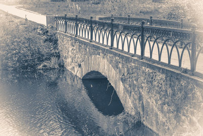 High angle view of bridge over river