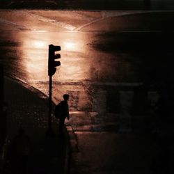 View of illuminated building