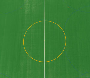 Green soccer field