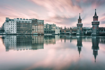 Reflection of buildings in water