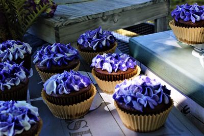 Close-up of various flowers on table