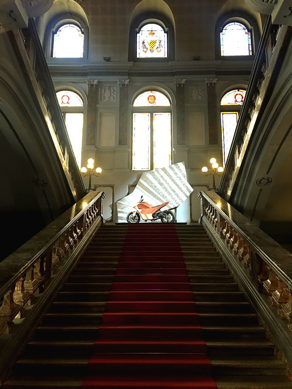 LOW ANGLE VIEW OF STAIRCASE LEADING TOWARDS BUILDING