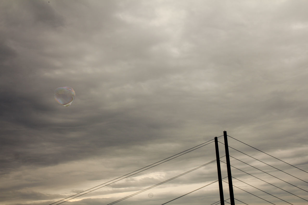 LOW ANGLE VIEW OF CABLES AGAINST SKY