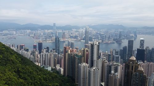 Panoramic view of city and buildings against sky