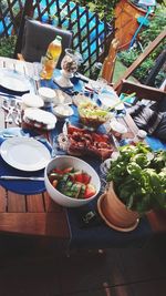Close-up of food on table
