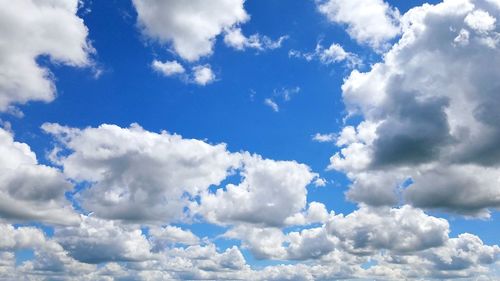 Low angle view of clouds in blue sky