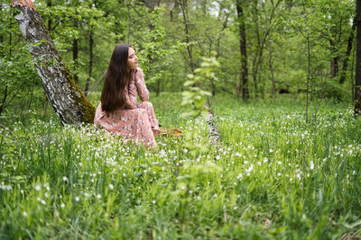 Woman in a forest