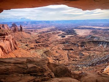 Aerial view of rock formations