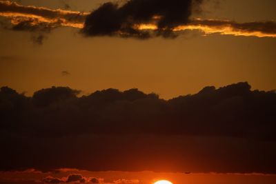 Scenic view of dramatic sky during sunset