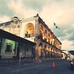 View of historical building against cloudy sky