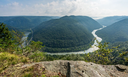 Scenic view of mountains against sky