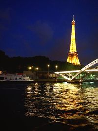 View of illuminated eiffel tower at night