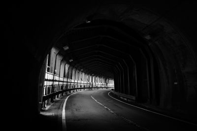 Empty road in tunnel