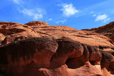 Low angle view of desert against sky