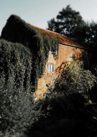 Low angle view of old building against sky