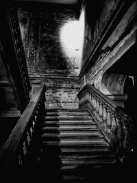 Low angle view of staircase in old building