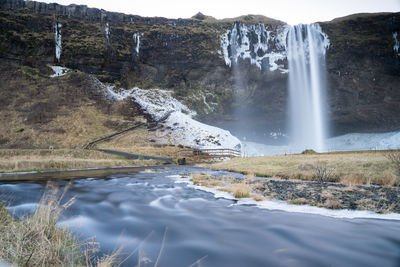 Scenic view of waterfall