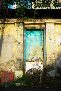 Window of old abandoned building