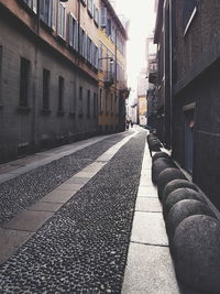 Empty alley amidst buildings in city