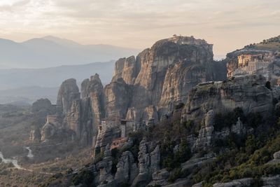 Panoramic view of rock formations against sky
