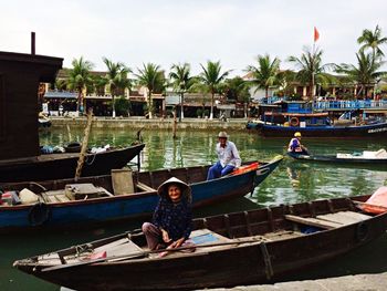 Boats in river