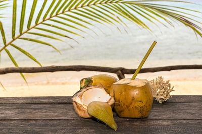 Close-up of fruits on table