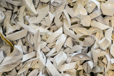 Full frame shot of paper boats at home