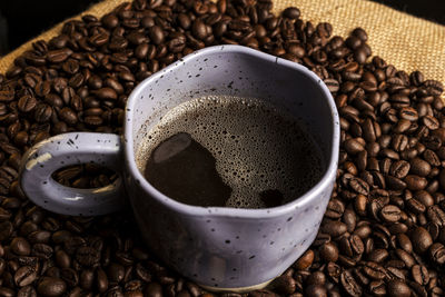 Close-up of roasted coffee beans