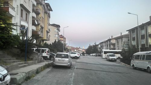 Cars parked on street