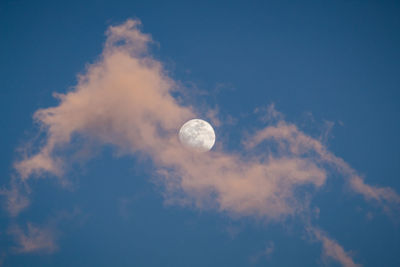 Low angle view of moon against sky