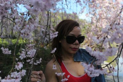 Woman in flowers