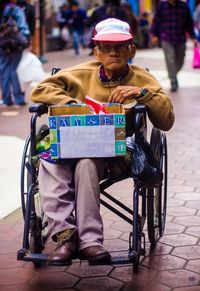 Man sitting on bicycle