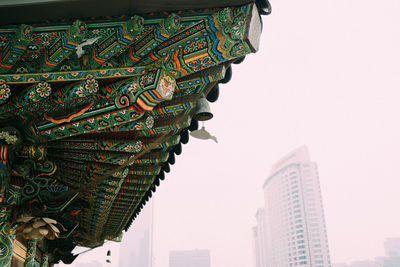 Low angle view of built structure against clear sky