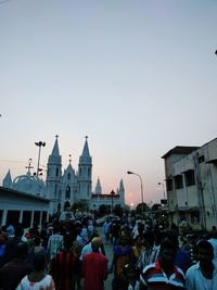 People at town square during sunset