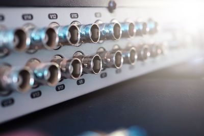 Close-up of computer keyboard on table