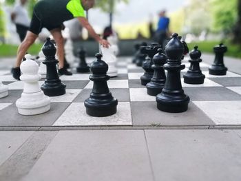 Close-up of chess pieces