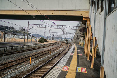 Railroad tracks in city