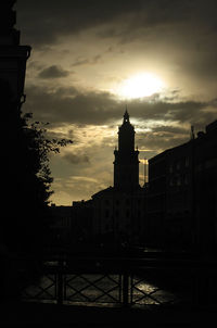 Buildings at sunset