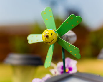 Close-up of pinwheel toy