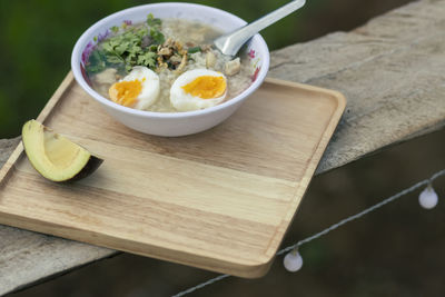 Close-up of food in plate on table