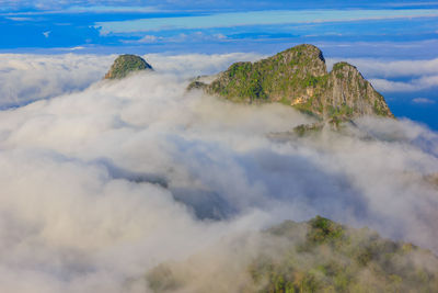 Aerial view of clouds over land