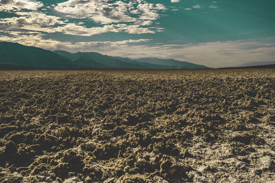 Scenic view of desert against sky