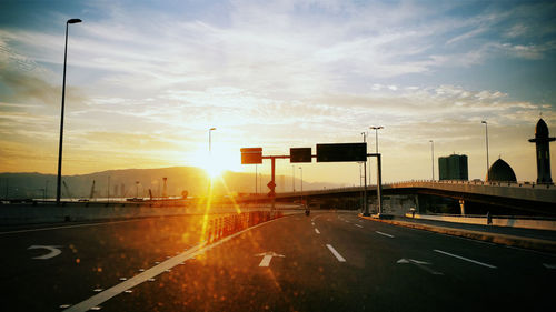 Road against sky during sunset