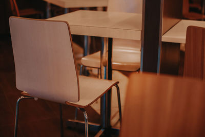 Empty chair and table in coffee shop
