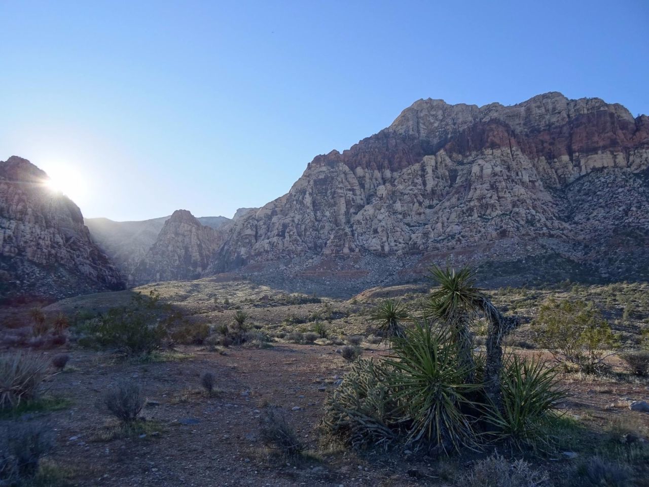 Scenic view of mountains against clear sky