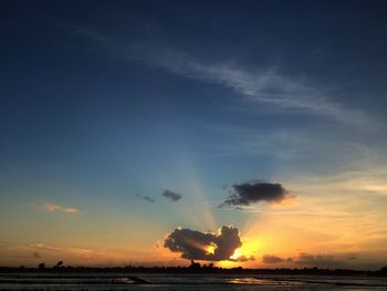 View of sunset over sea