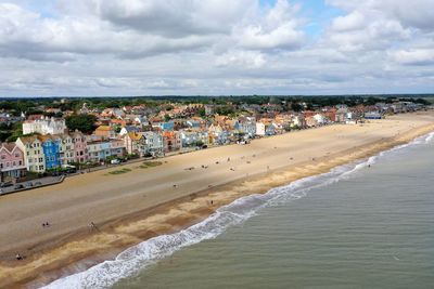 Panoramic seaside town view