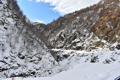 Snow covered mountain against sky