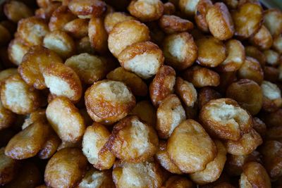 Close-up of bread cakes for sale in store