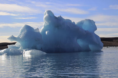 Iceberg in sunny day in jokulsarlon lagoon, iceland.